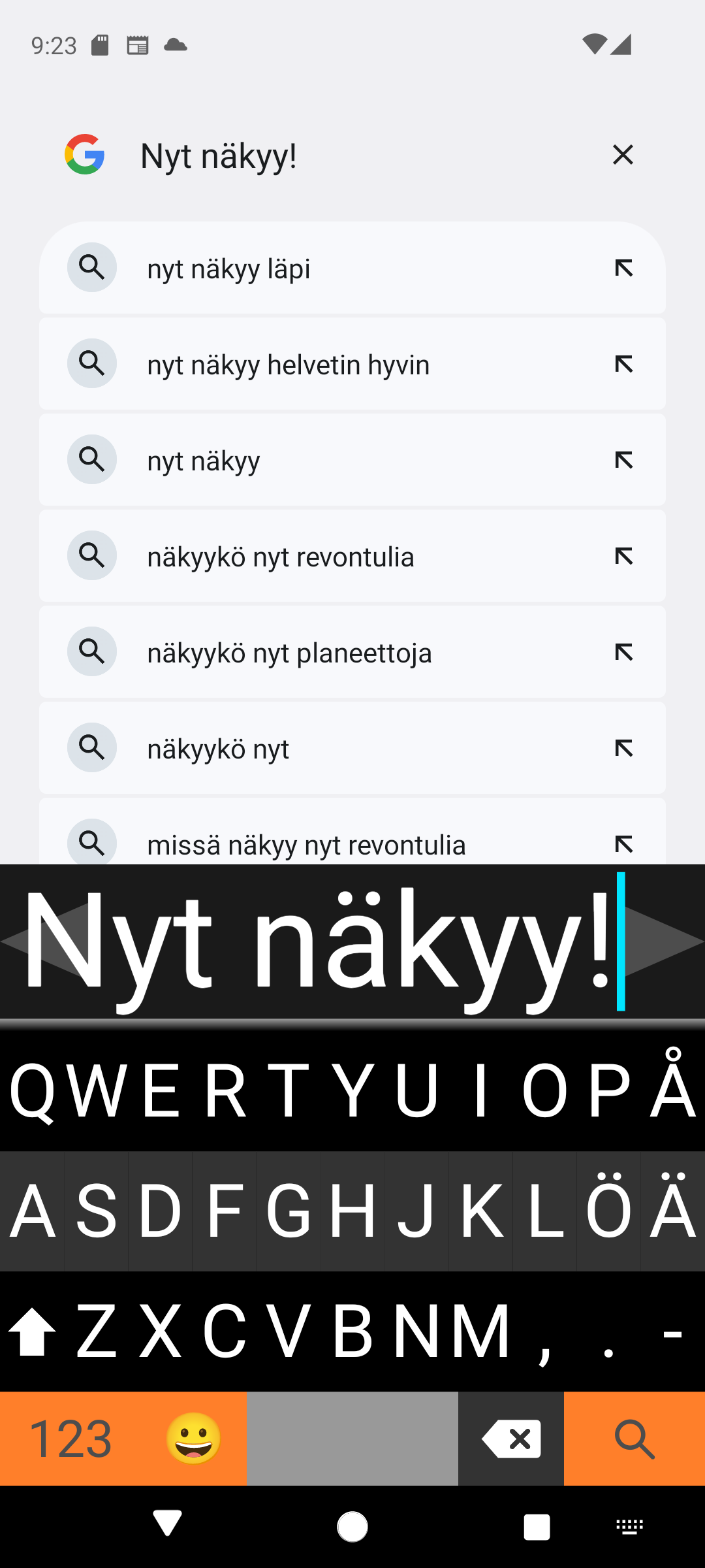 Viskey-näppäimistön kirjoitusnäkymä suurella esikatselutekstillä ja selkeillä näppäimillä